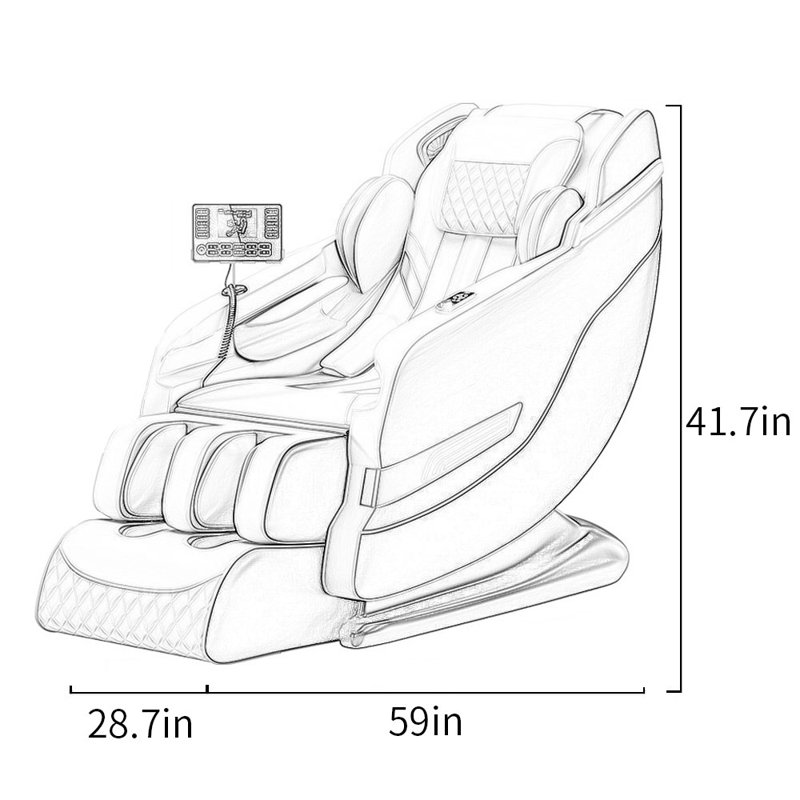 Fauteuil de massage 3D avec moxibustion, balayage du corps, zéro gravité et son Bluetooth