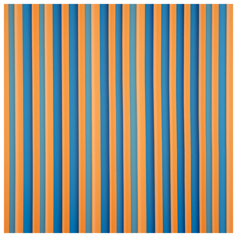 Rideaux de fenêtre orange à rayures bleues et transparentes - 1 panneau, 50" x 80" - 1 Panel, Blockout