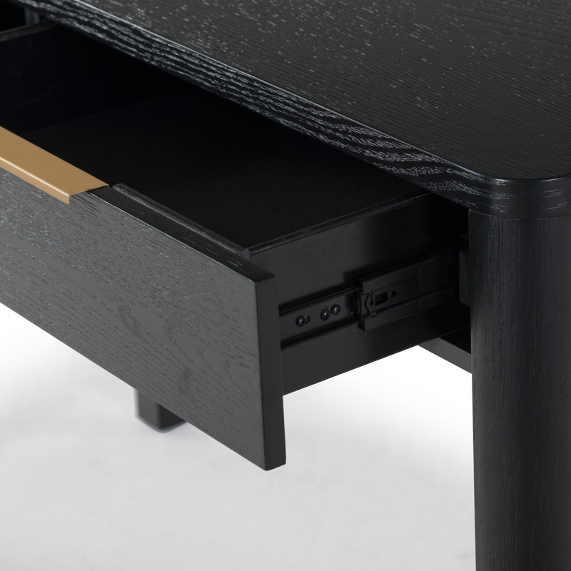 Gabrietta Solid + Manufactured Wood Writing Desk, Black