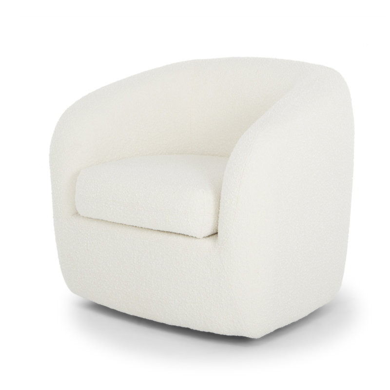 Fauteuil pivotant en polyester 33 po Monty, Blanc