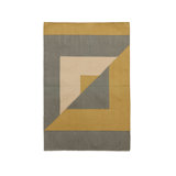 Geometric Flatweave Rectangle 5' x 7' Cotton Area Rug in Yellow/Gray