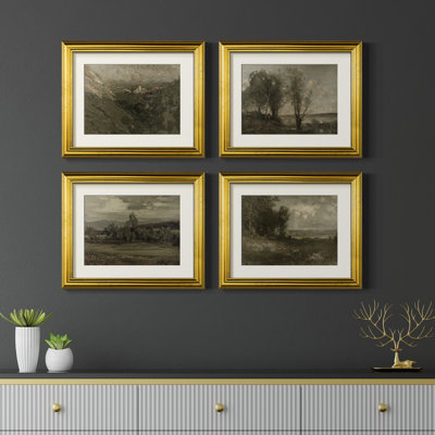 Vintage Landscape LXXIV  -4 Piece Set of Framed Prints