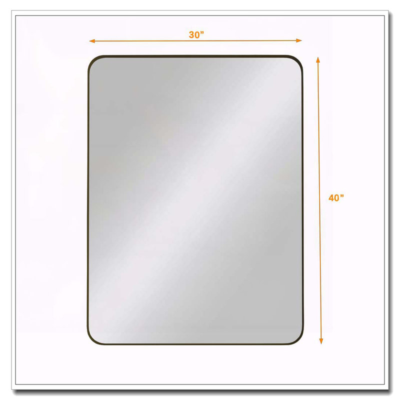 Miroir mural 30 po x 40 po, miroir rectangulaire noir, cadre en métal, miroir de meuble-lavabo