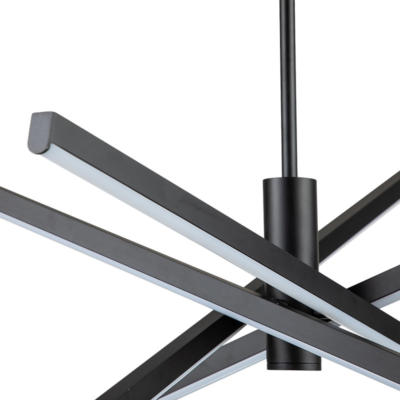 Lustre linéaire moderne Burcker, Noir, noir, noir, noir, H 13 po x l 26 po x P 26 po