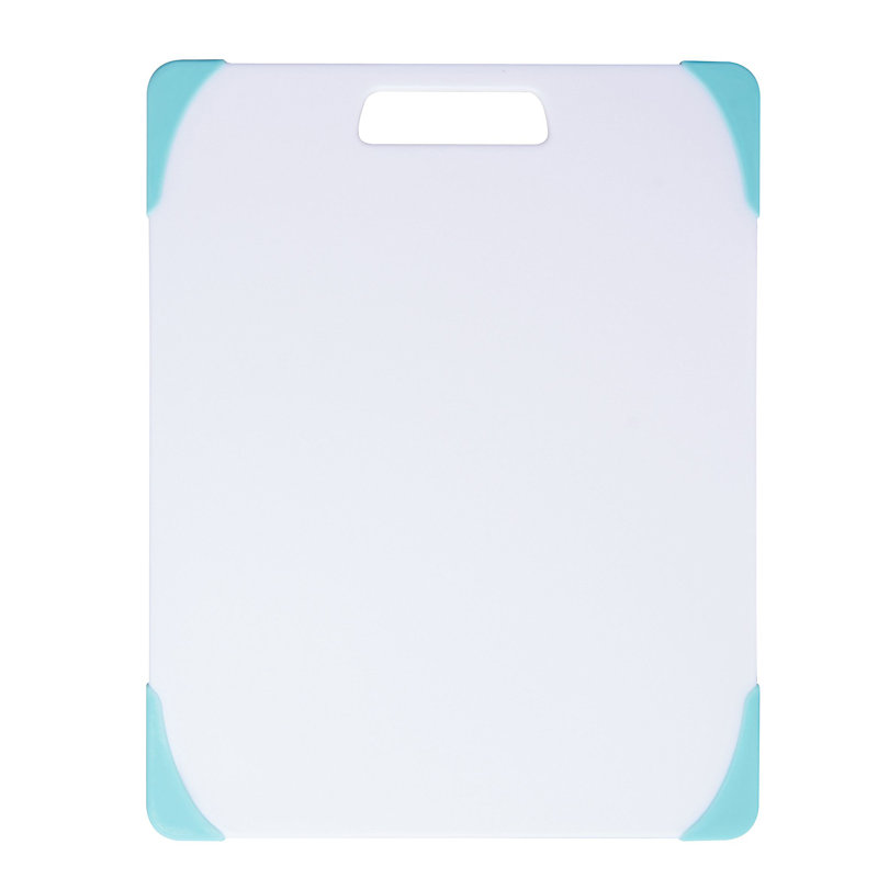 Farberware Plastic Poly Cutting Board, Aqua Sky, 12" W x 18" L