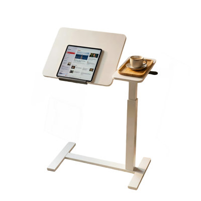 Mobile Adiustable Standing Desk,Overbed bedside desk with Flip Desktop and 4 Wheels, Height & Angle Adjustable Rolling Laptop table,Portable Over Bed