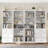 Glass Door Storage Bookcase with Adjustable Shelves and 6 Large Drawers, 71 Inches High, MDF