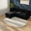 Canapé modulaire moderne en chenille noir avec rangement, grande forme en L pour le salon