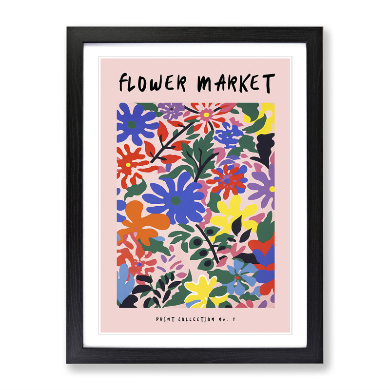 Pink Flower Market Exhibition No.1 - Framed Print, 34cm H x 25cm W x 2cm D