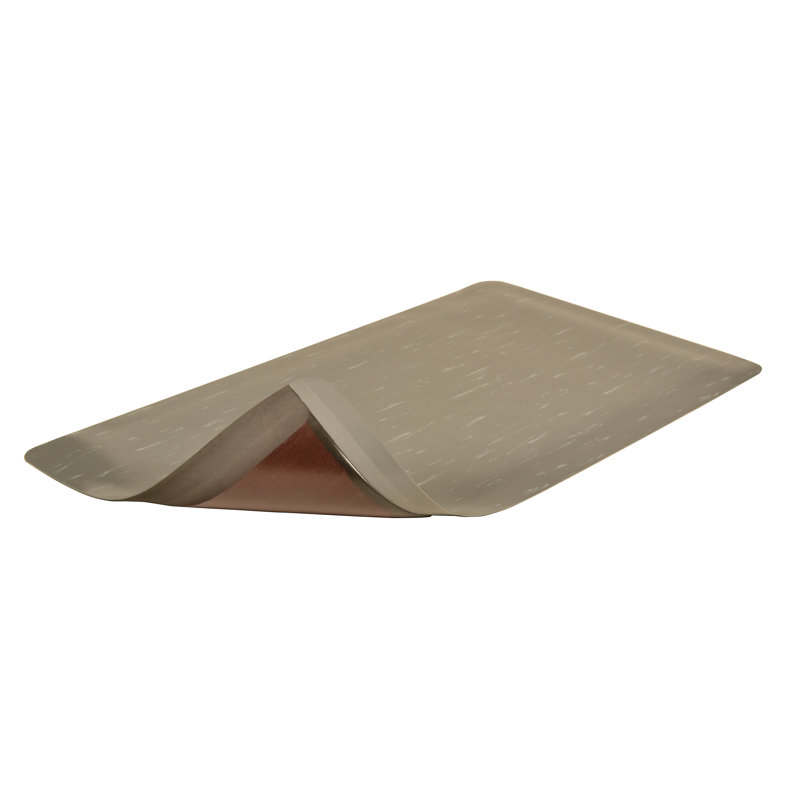 Solid Color Anti-Fatigue Kitchen Mat, Beige, Rectangle 3' x 5'