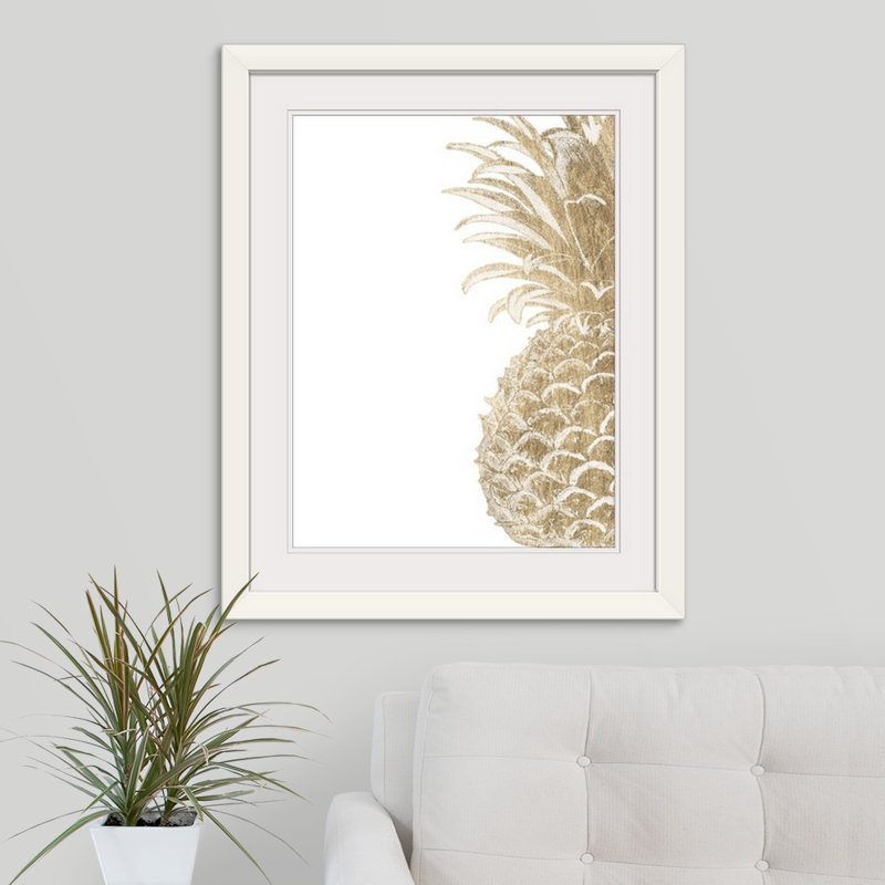 Estampe numérique «Pineapple Life IV», impression, H 32 po x l 26 po x P 1 po, Cadre blanc
