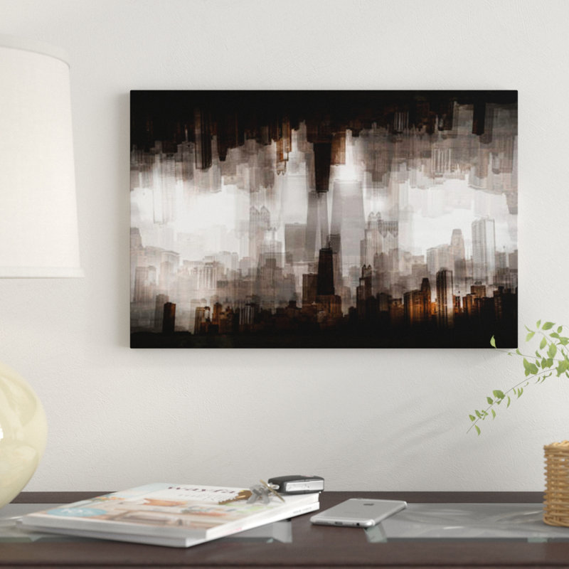 «Chicago Skyline» par Carmine Chiriaco, impression sur toile, H 8 po x l 12 po x P 0,75 po, Toile tendue, Pas de tapis