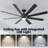 60" Ceiling Fan with Light: Reversible, 3 CCT Dimmable, Remote Control, Flush Mount