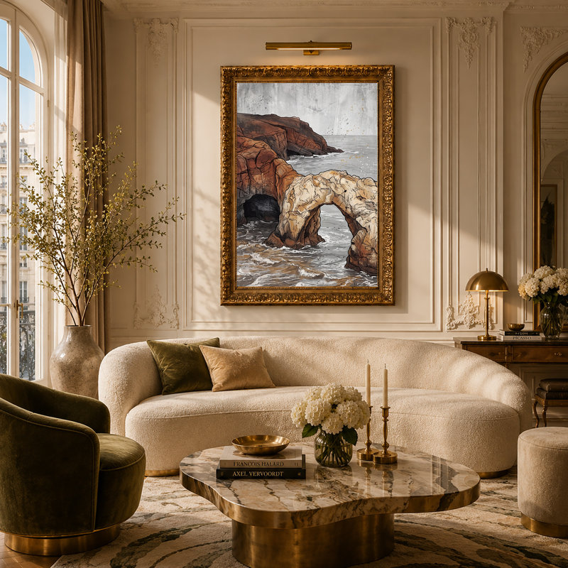 Art mural sur toile de couleur rouille, H 36 po x l 24 po
