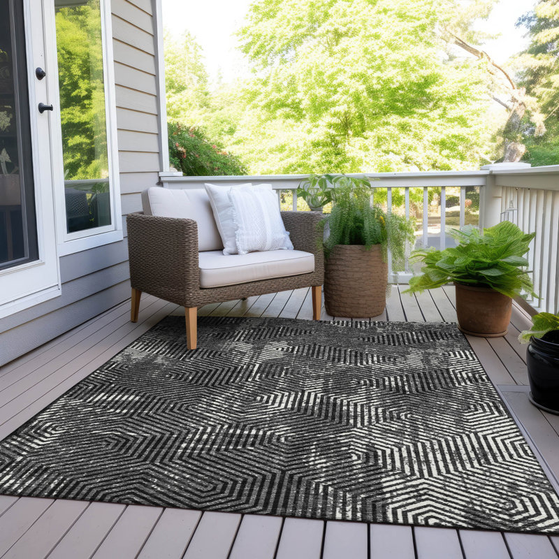 Tapis intérieur / extérieur Maliana, Rectangle de 10 pi x 14 pi