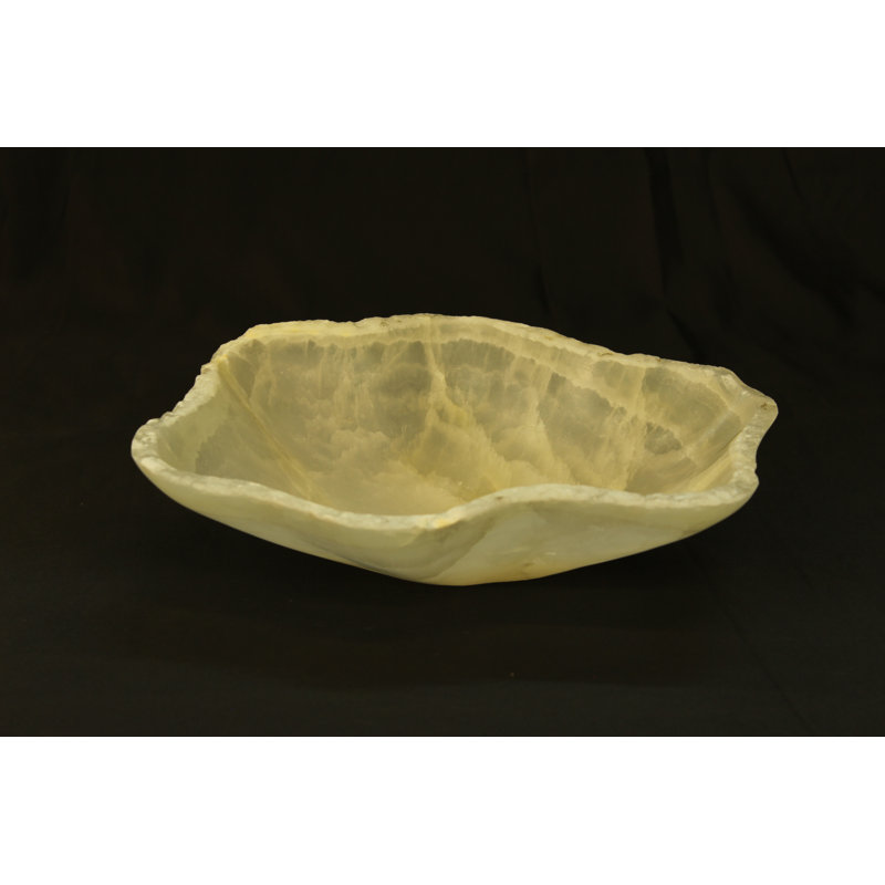 Petit centre de table en onyx blanc