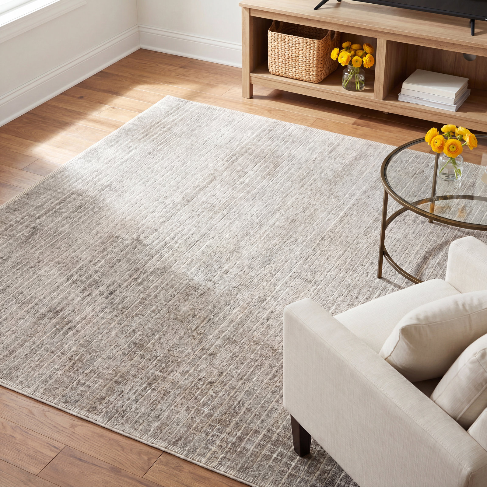 Shenade Stone Hand-Loomed Geometric Rug, Rectangle 9'6" x 13'6"