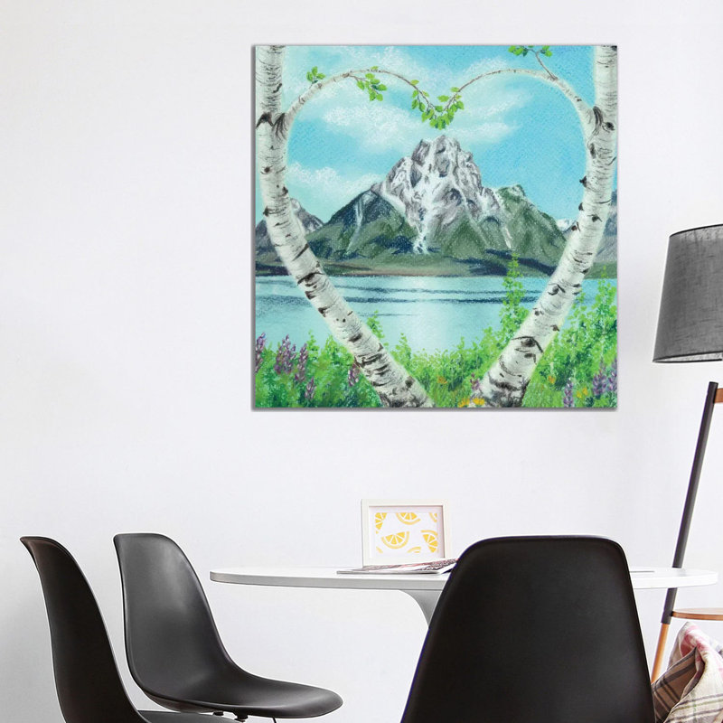 Teton Heart by Holly Simental - Wrapped Canvas Painting, 93.98 cm H x 93.98 cm W x 1.91 cm D