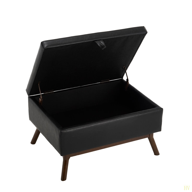 Banc de rangement Mid-Century, Noir