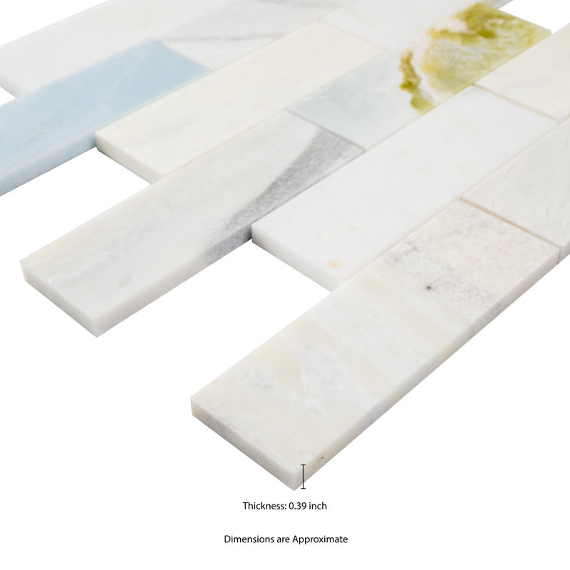 Skylore x 12 in. x 12 in. Polished Marble Mosaic Floor and Wall Tile