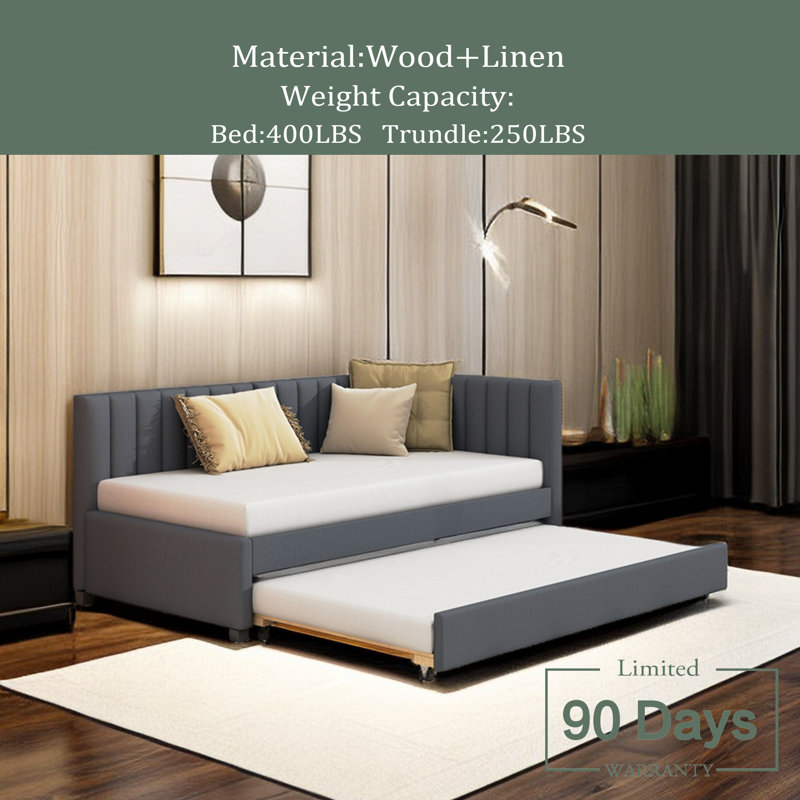 Kwamel Upholstered Daybed, Gray