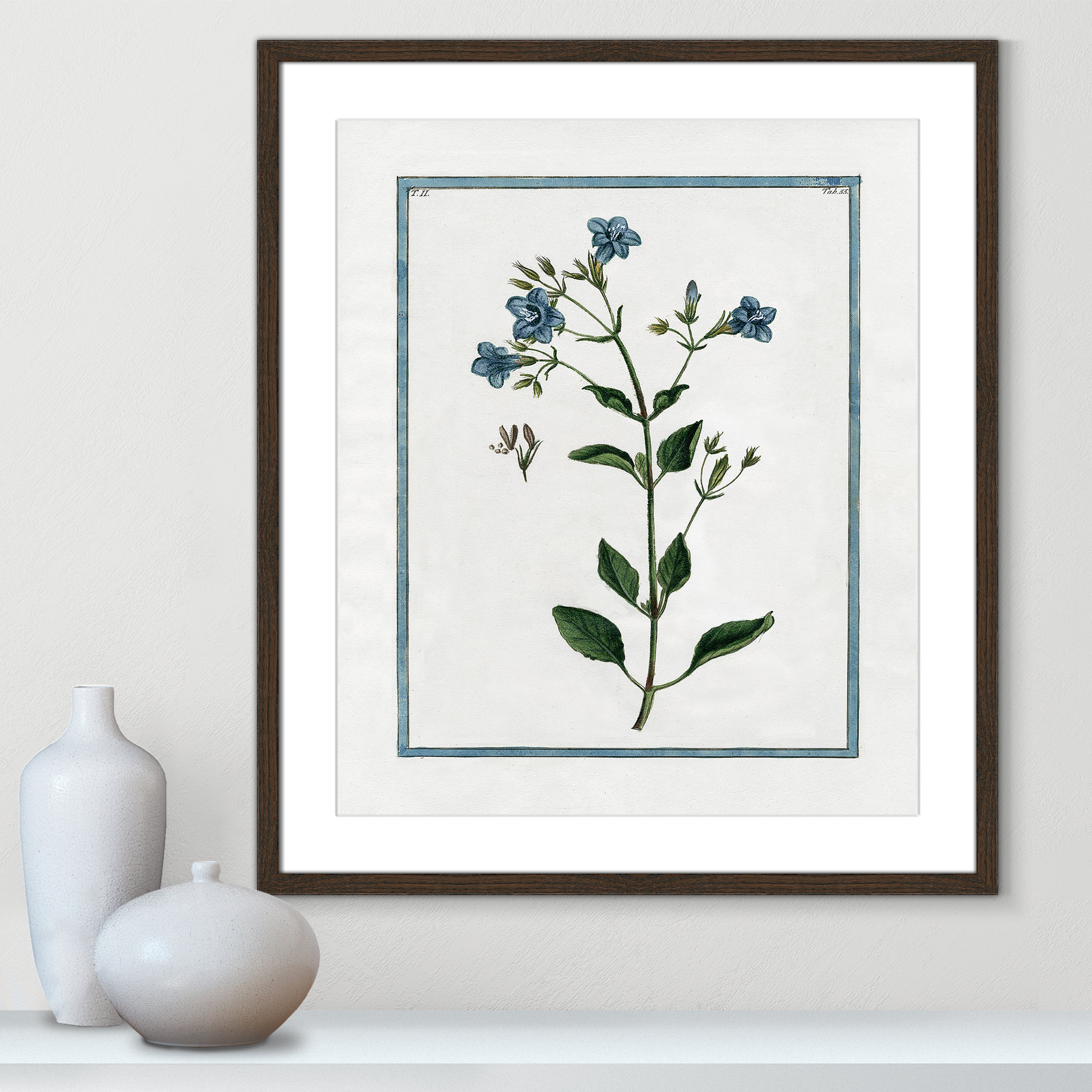 Shabby Elegance Botanical II - Framed Art, 21.5" W x 25.5" H, Walnut Framed