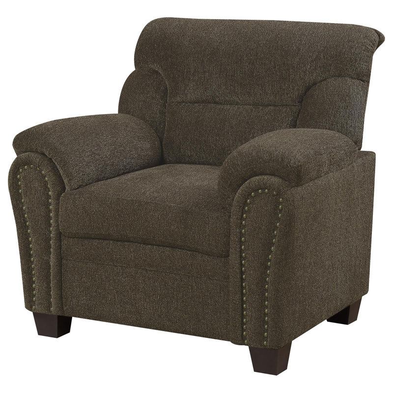 Chaise avec accoudoirs à coussin brun