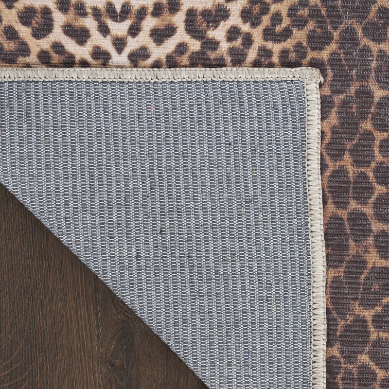 Madelline Machine Washable Cotton Area Rug with Non-Slip Backing, Rectangle 3' x 5'
