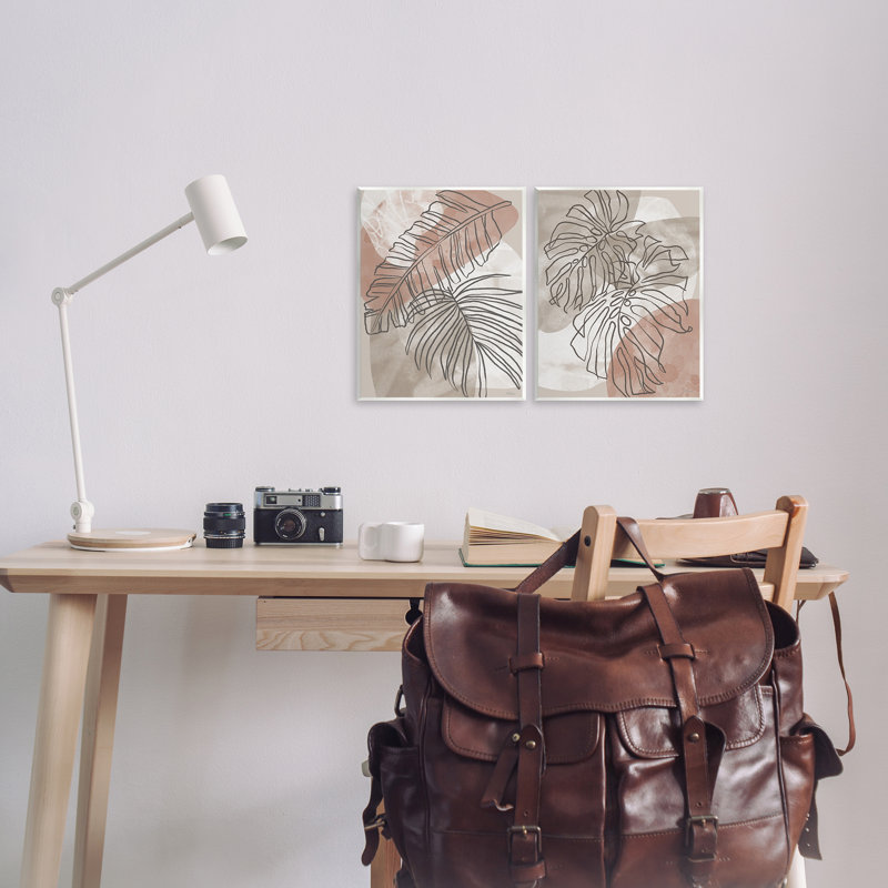 Ensemble de 2 plaques murales Natural Earth Tone Palms, design par Cat Thurman Designs