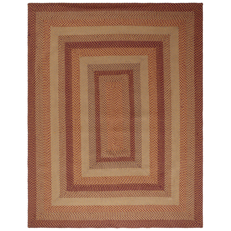Braided Flat Weave Cotton/Others Geometric Rug in Yellow/Red, Rectangle 8' x 10'