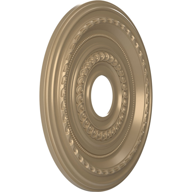 Médaillon Cole en PVC thermoformé pour plafond, H 16 po x l 16 po x P 1 po, Brume métallique universelle Universal