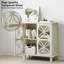 Cream Colour Sideboard Buffet, Modern Retro Kitchen Console Table With Tempered Glass Doors, Minimalist Style, Storage For Towels Freestanding Buffet Retro, Daily Accessories