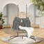 Chaise de patio à structure métallique avec support et coussins pour balcon de chambre à coucher-6501576