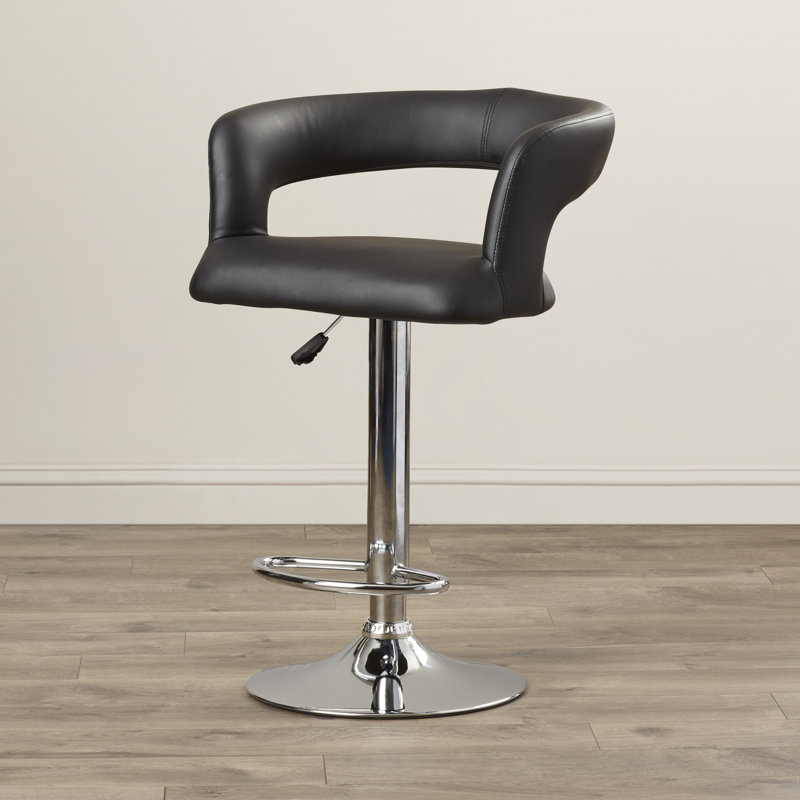 Swivel Upholstered Faux Leather Adjustable Height Counter Stool