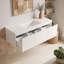 Armoire de salle de bain murale avec lavabo, tablette inférieure et tiroirs