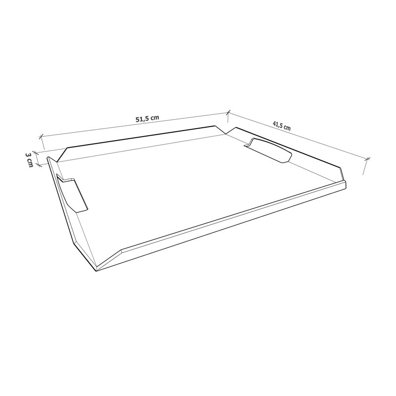 Kayo Metal Tray, Mocha, 3cm H x 41cm W x 41cm D