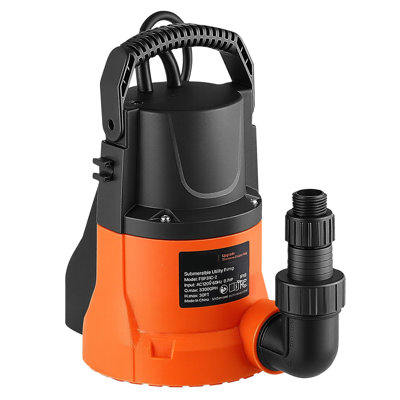 Pompe à eau submersible 0,7 CV 3300 GPH, pompe utilitaire portable, évacuation efficace de l'eau, avec câble d'alimentation de 3 m, idéale pour les piscines, les bassins, les spas, les sous-sols, étanche IPX8