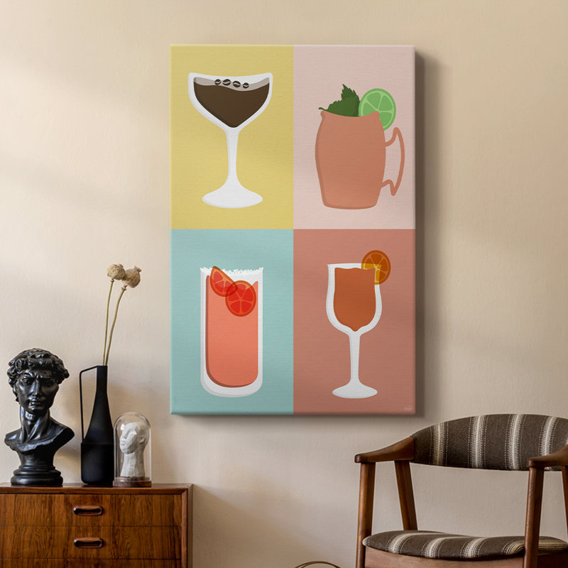 Colorblock Cocktail II - galerie sur mesure, H 18 po x l 12 po