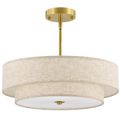 Lustre semi-encastré en tissu 4 lumières Maskell