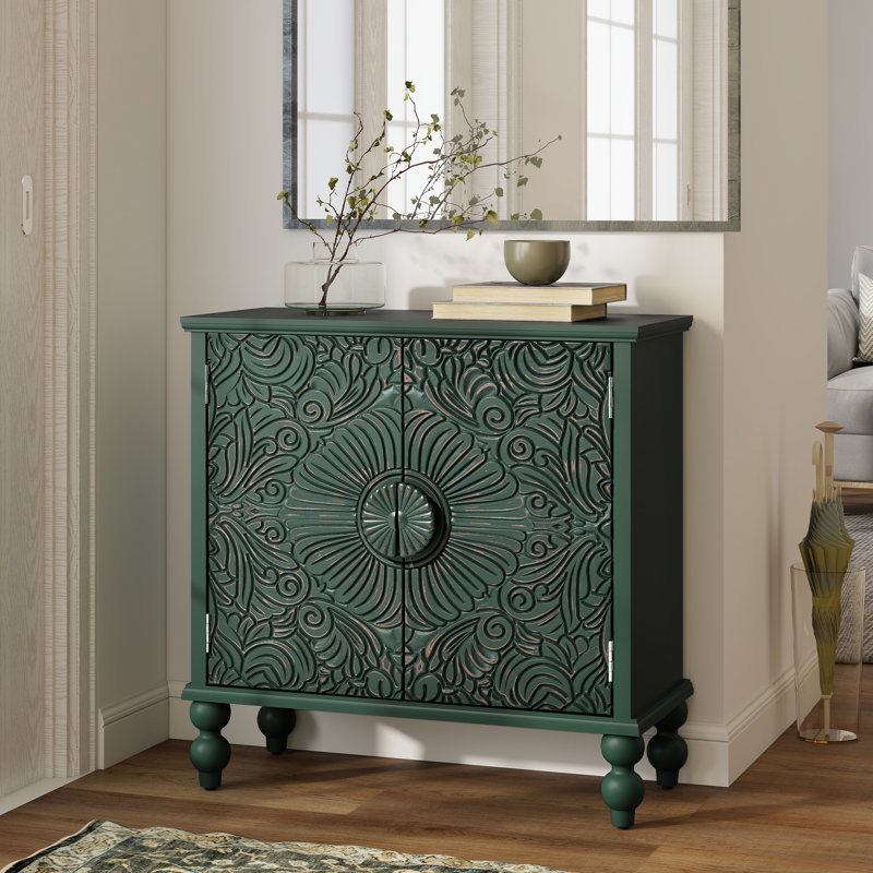 Buffet 31,5 po avec pieds en bois massif, Vert