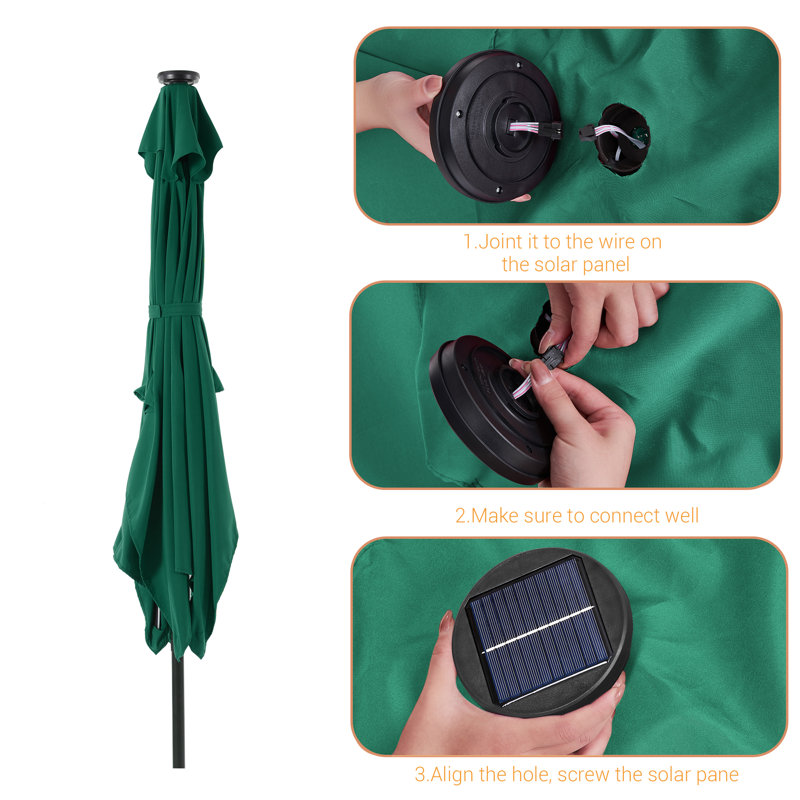 Parasol de marché carré 78 po Rukhsaar, Vert foncé