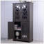 Buffet durable en panneau de fibres à densité moyenne avec 4 portes miroir en acrylique, tablettes réglables pour un rangement polyvalent et une organisation élégante