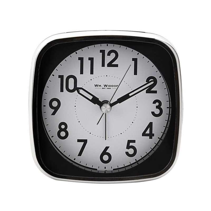Analogue Quartz Movement / Crystal Alarm Tabletop Clock, Black