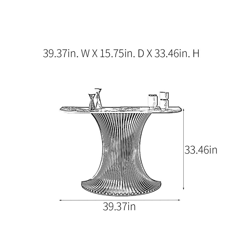 Console Modern Luxury Art, H 33,46 po x l 39,37 po x P 15,75 po, Argent argent