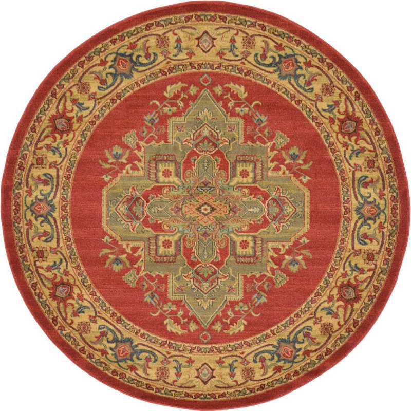 Eesi Floral Indoor Rug, Round 6'