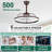 24 Inch Smart Ceiling Fans With Lights And APP Control, Modern 6 Speeds LED Dimmable Fandelier Ceiling Fan For Bedroom-1149606194