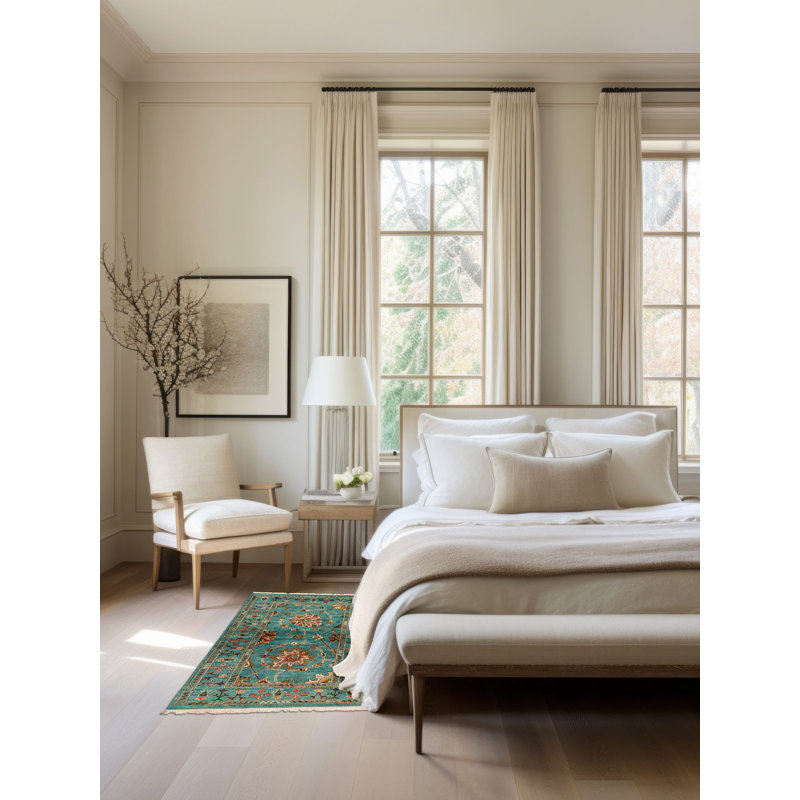 Tapis moderne Ersari cyan 3'3" x 4'5"