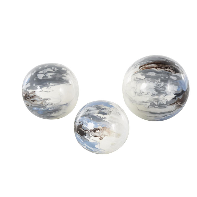 Wrought Studio™ Metal Swirl Abstract Orbs & Vase Filler With Brown And Cream Accents