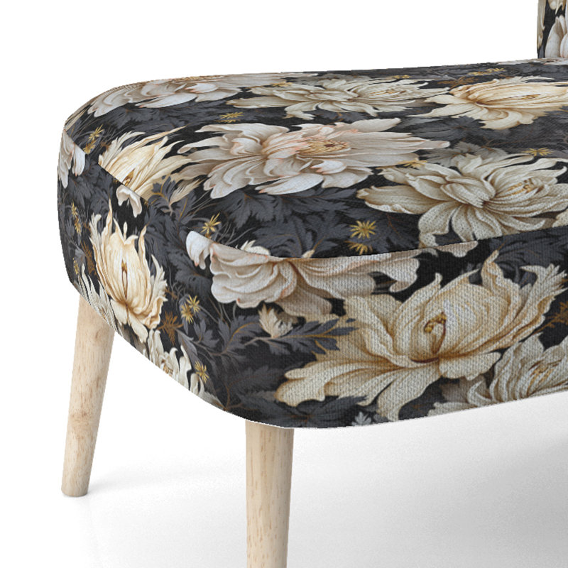 Chaise d'appoint moderne en velours doré beige et noir Elegance