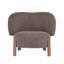 Fauteuil d'appoint confortable à oreilles avec pieds en bois massif-133994584